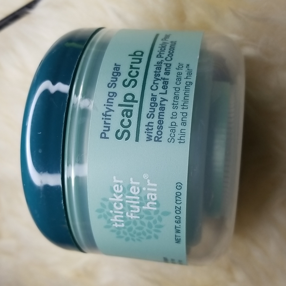 NEW Thicker Fuller Hair Scalp Scrub 100% Vegan Gluten Free for thin hair 6 oz